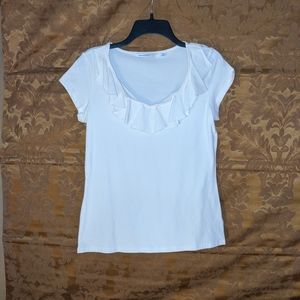 Isaac Mizrahi ruffles collar shirt
